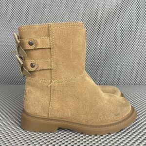 UGG Tillee Bow Boots Girls Size 8 Brown Chestnut Zipper